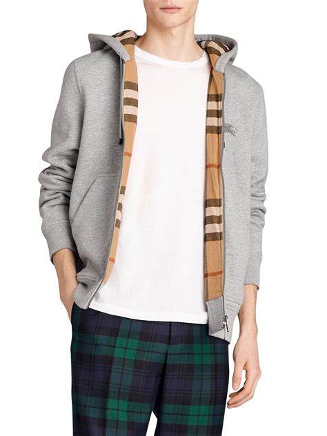 burberry zip up hoodie men's